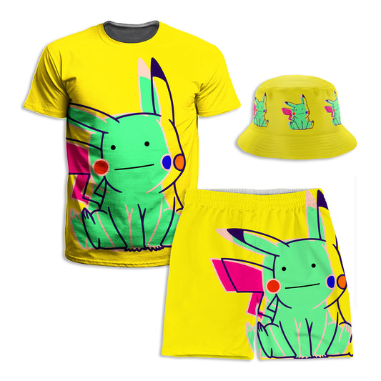 Ditto Pikachu T-Shirt and Shorts with Bucket Hat Combo, Noctum X Truth, | iEDM