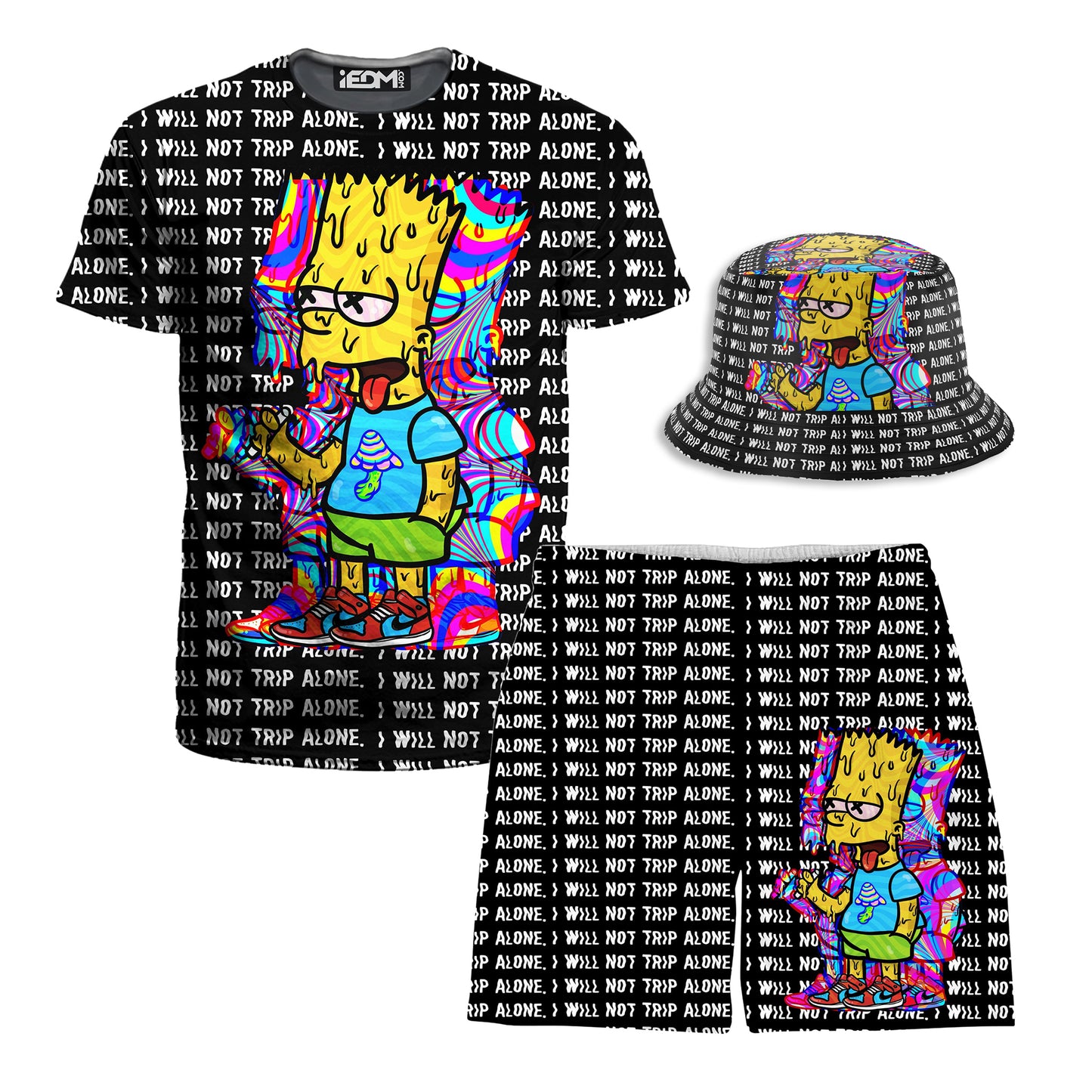 Tripping With Him T-Shirt and Shorts with Bucket Hat Combo, Noctum X Truth, | iEDM