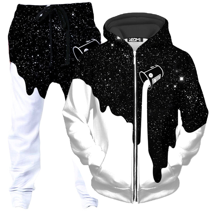 Dripping Space Zip-Up Hoodie and Joggers Combo - iEDM