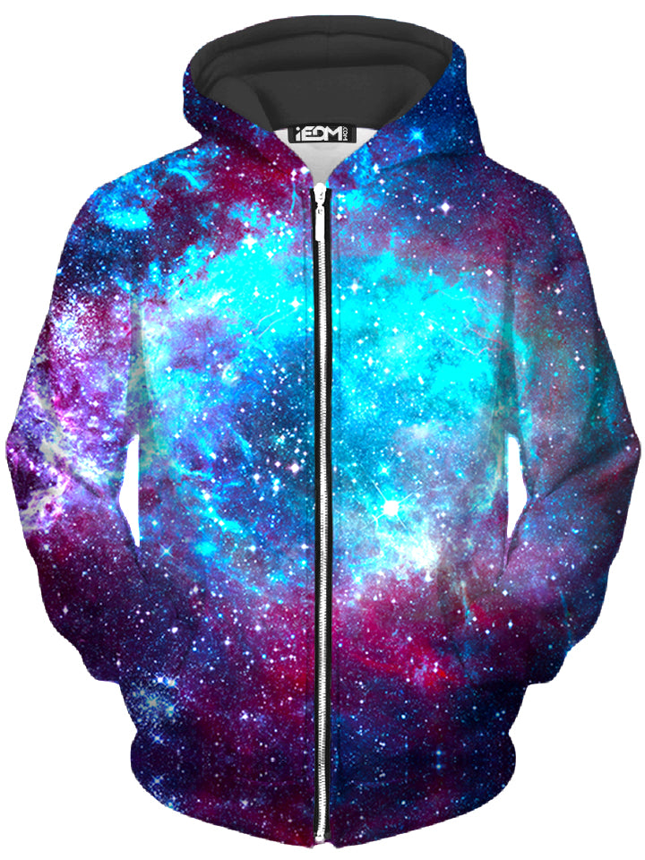 Blue Galaxy Unisex Zip-Up Hoodie - iEDM