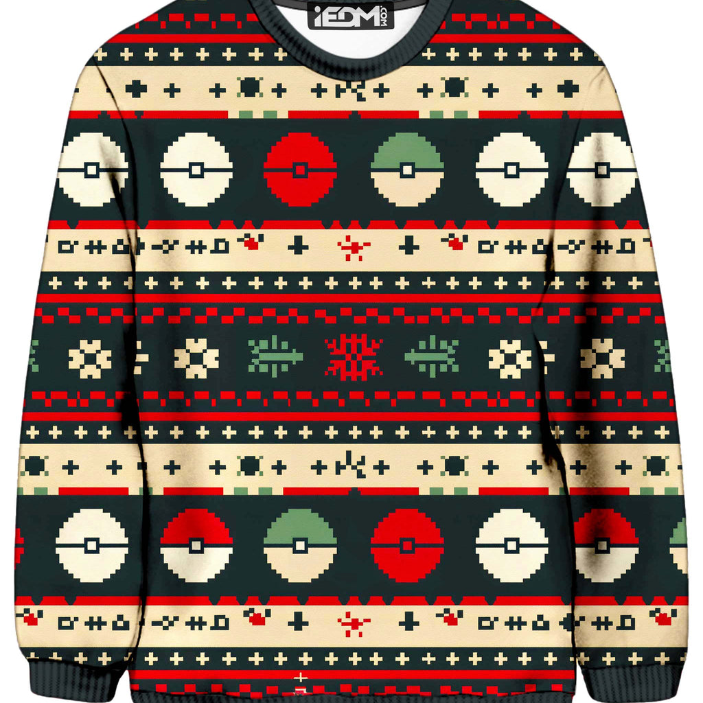 Poké Ball Blizzard Christmas Ugly Sweatshirt