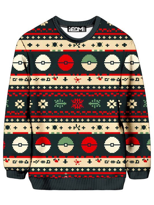 Poké Ball Blizzard Christmas Ugly Sweatshirt - iEDM