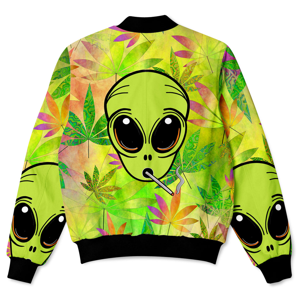 Alien Weed Bomber Jacket, Psychedelic Pourhouse, | iEDM