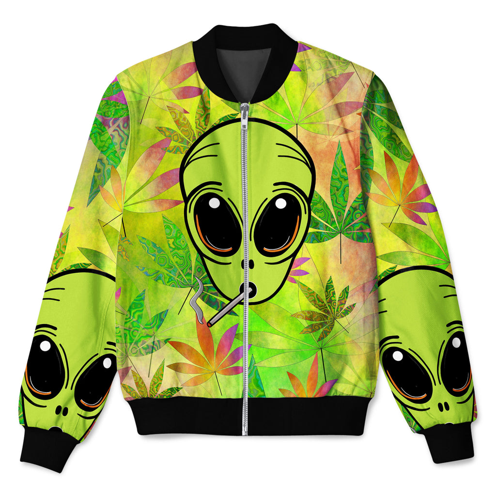 Alien Weed Bomber Jacket, Psychedelic Pourhouse, | iEDM