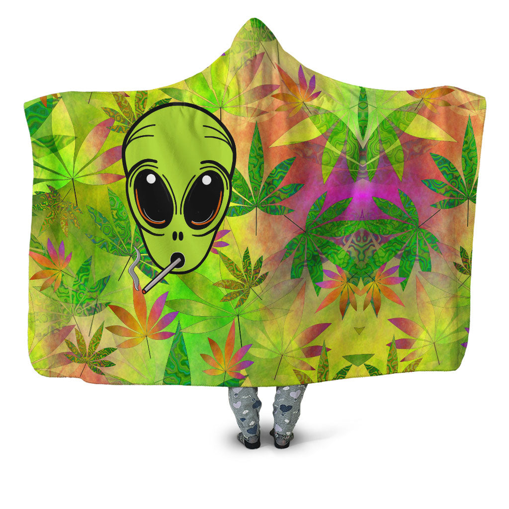 Alien Weed Hooded Blanket, Psychedelic Pourhouse, | iEDM