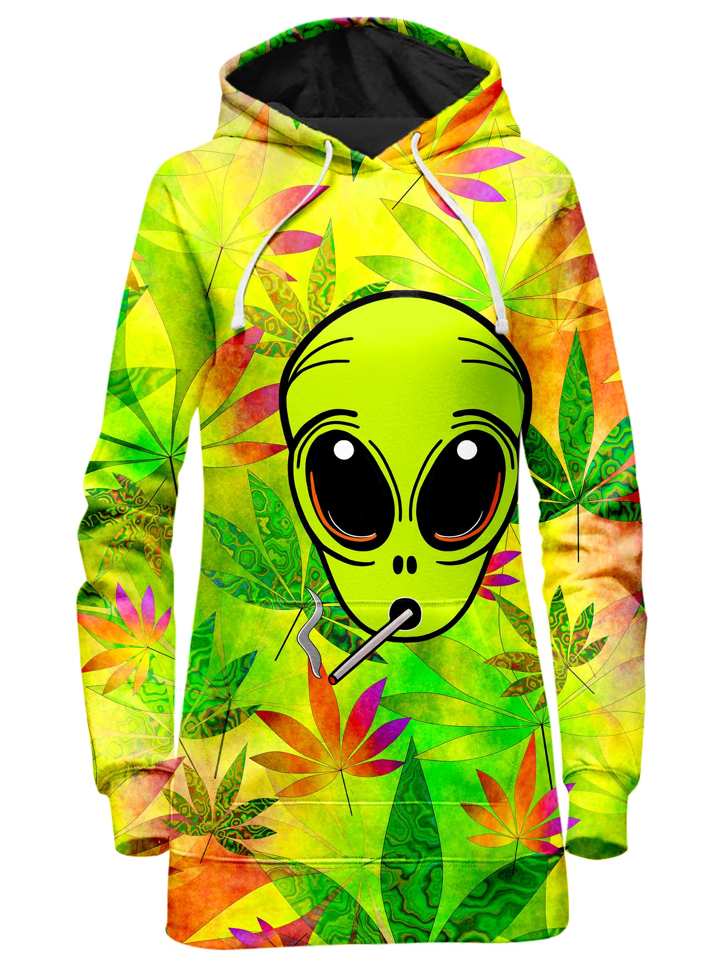 Alien Weed Hoodie Dress, Psychedelic Pourhouse, | iEDM