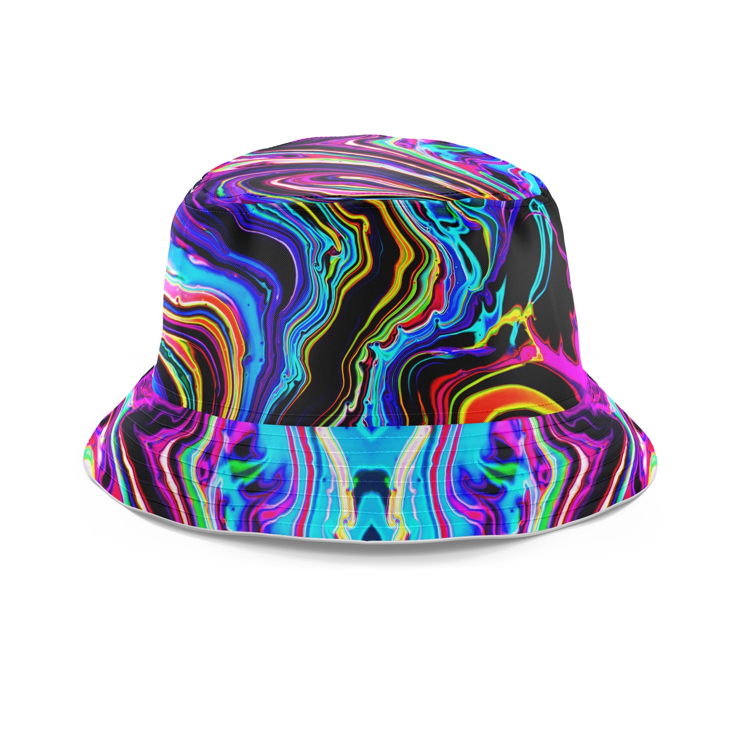 Neon Rift T-Shirt and Shorts with Bucket Hat Combo, Psychedelic Pourhouse, | iEDM