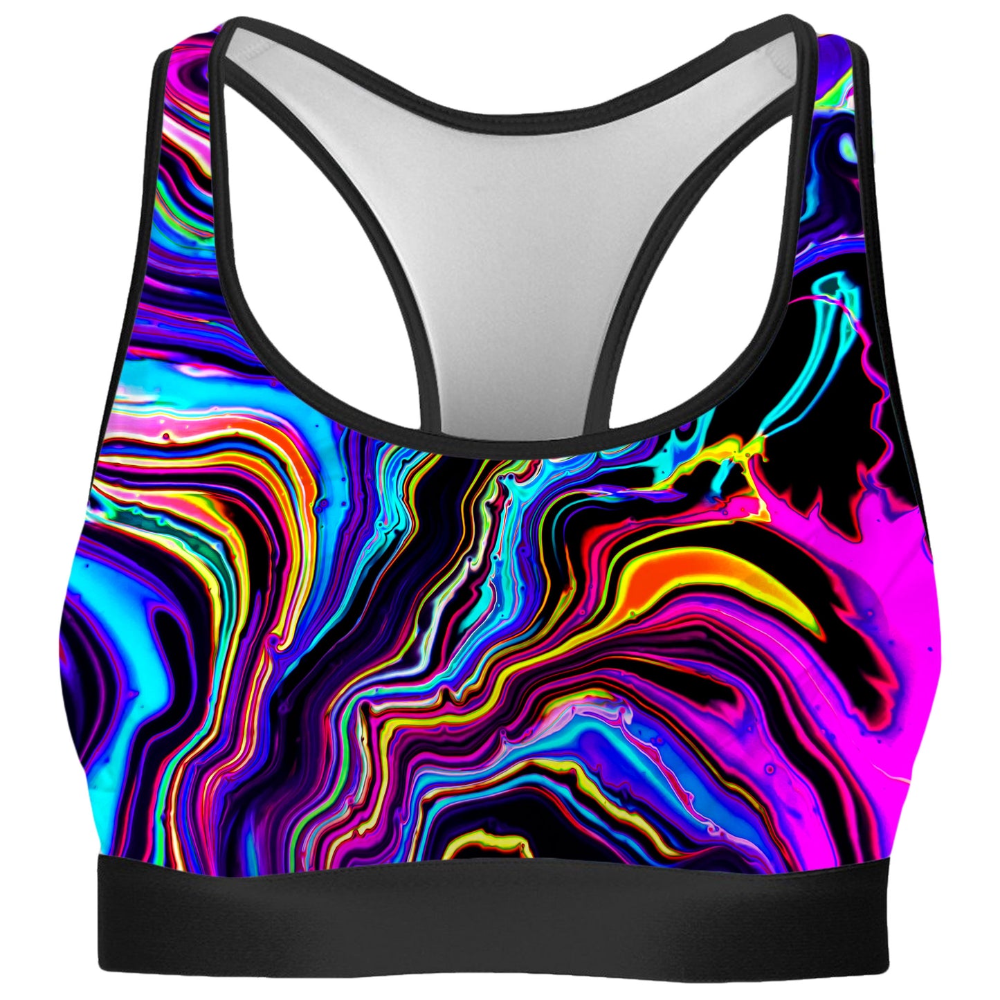 Neon Rift Rave Bra and High Waist Booty Shorts Combo, Psychedelic Pourhouse, | iEDM