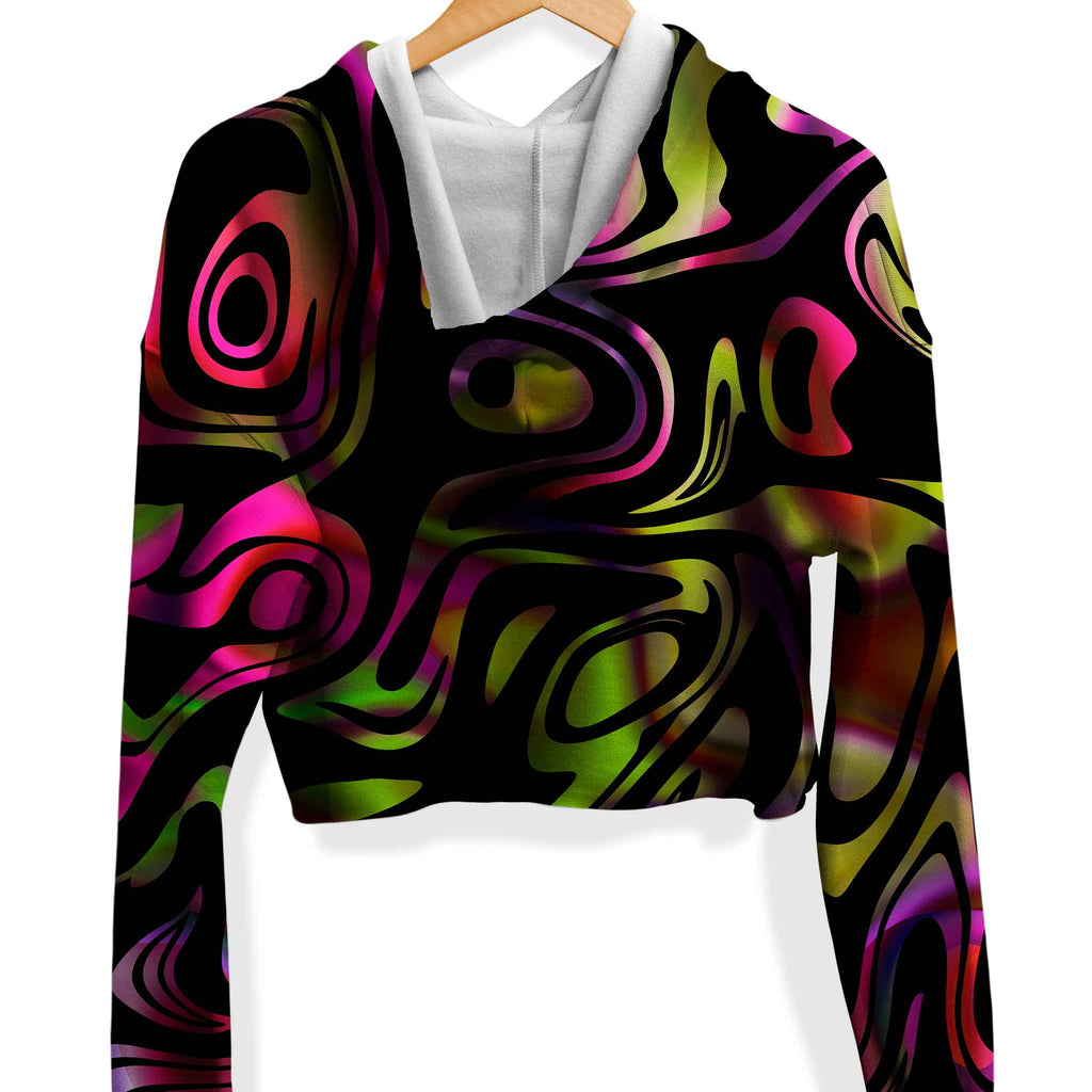 Loopy Abstract Fleece Crop Hoodie, Sartoris Art, | iEDM