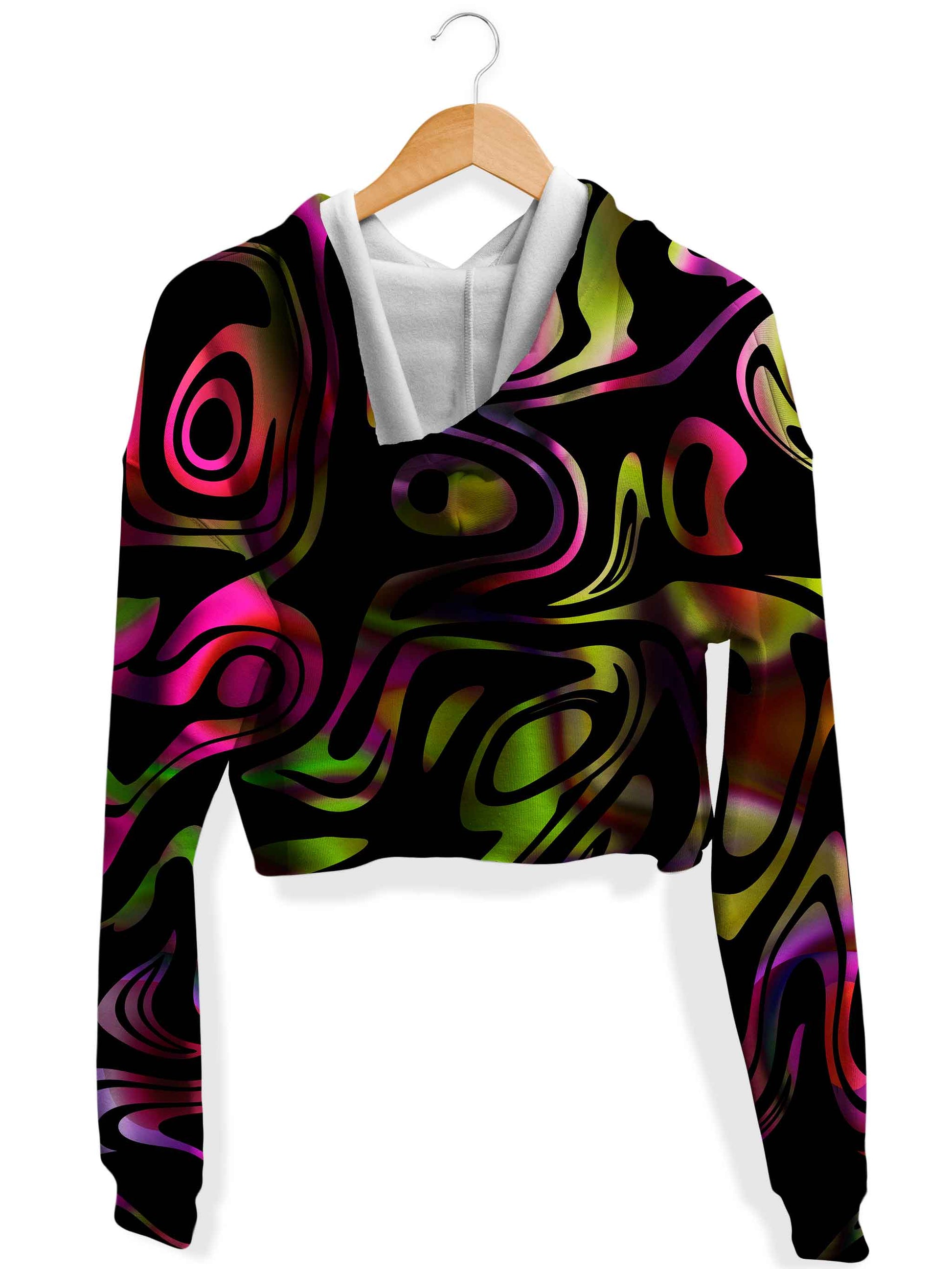 Loopy Abstract Fleece Crop Hoodie, Sartoris Art, | iEDM