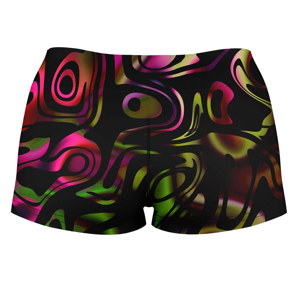 Loopy Abstract High-Waisted Women's Shorts, Sartoris Art, | iEDM