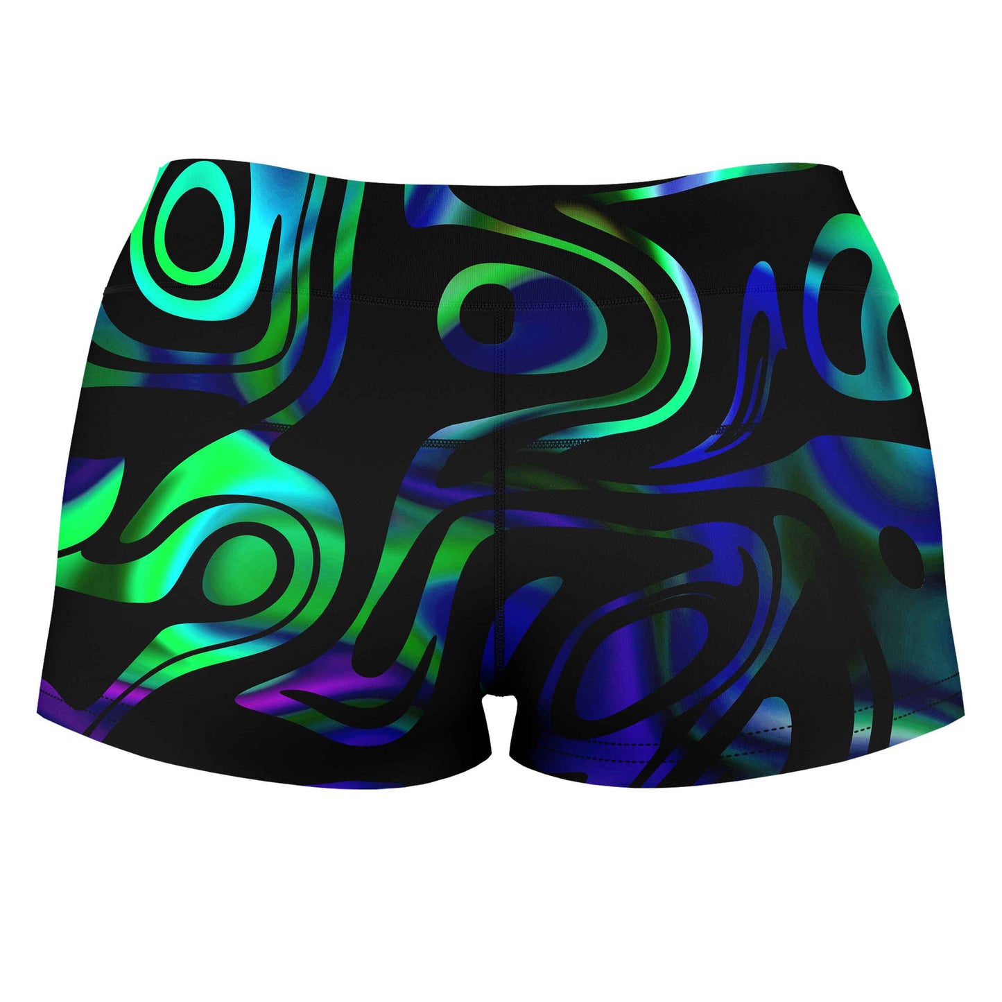 Network Abstract High-Waisted Women's Shorts, Sartoris Art, | iEDM