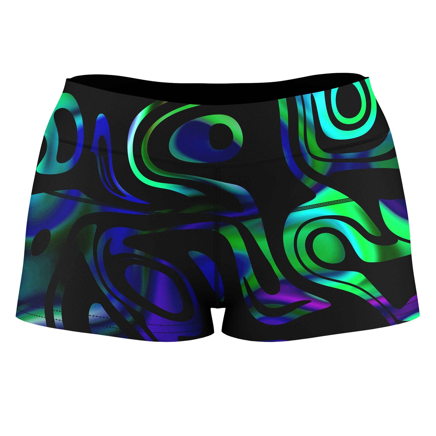 Network Abstract High-Waisted Women's Shorts, Sartoris Art, | iEDM