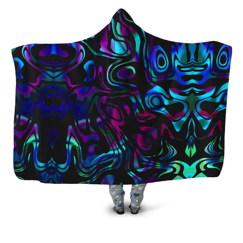 Dynamic Blues Hooded Blanket, Sartoris Art, | iEDM