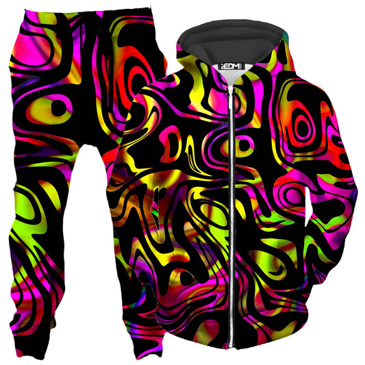 Color Evolution Zip-Up Hoodie and Joggers Combo, Sartoris Art, | iEDM