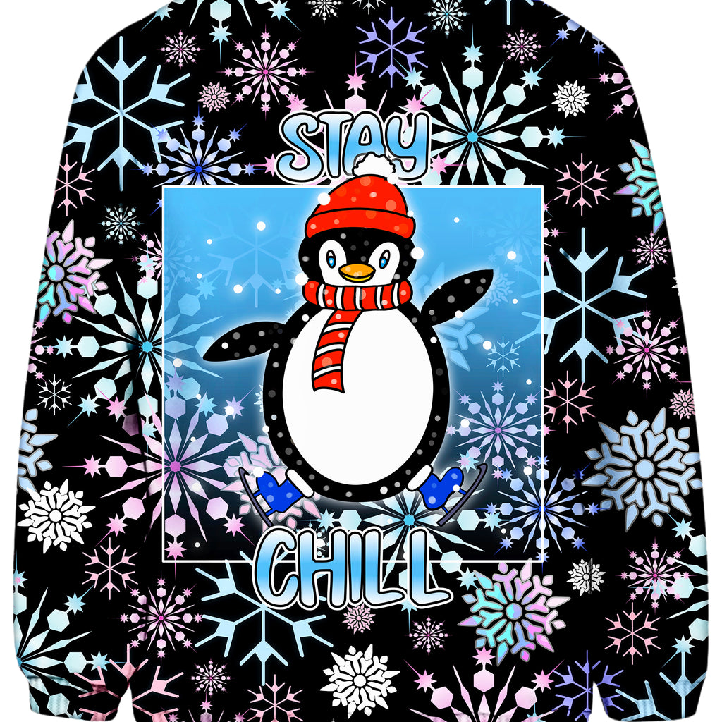 Stay Chill Winter Penguin Sweatshirt, Sartoris Art, | iEDM