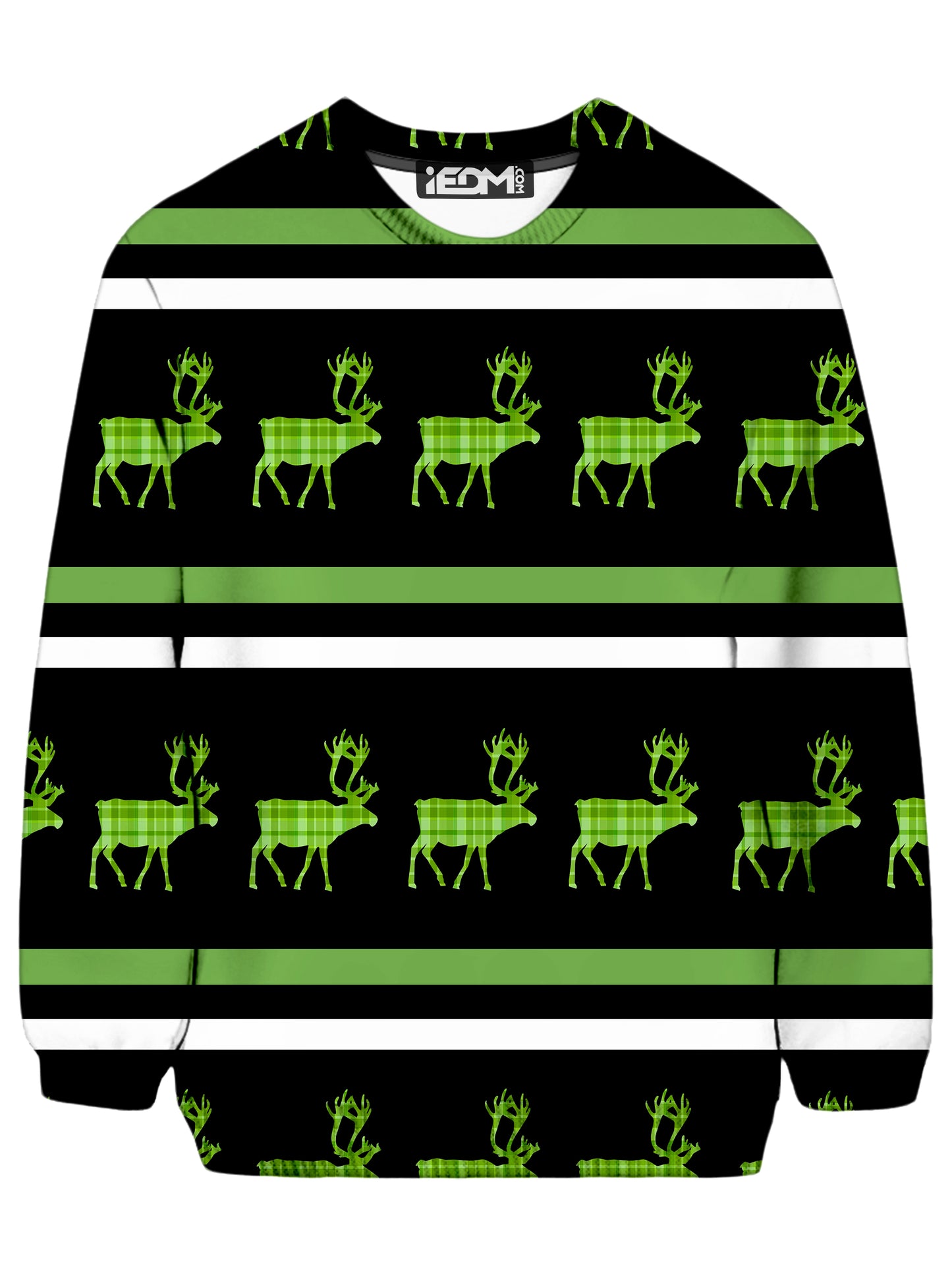 Green Plaid Reindeer Ugly Sweatshirt, Sartoris Art, | iEDM