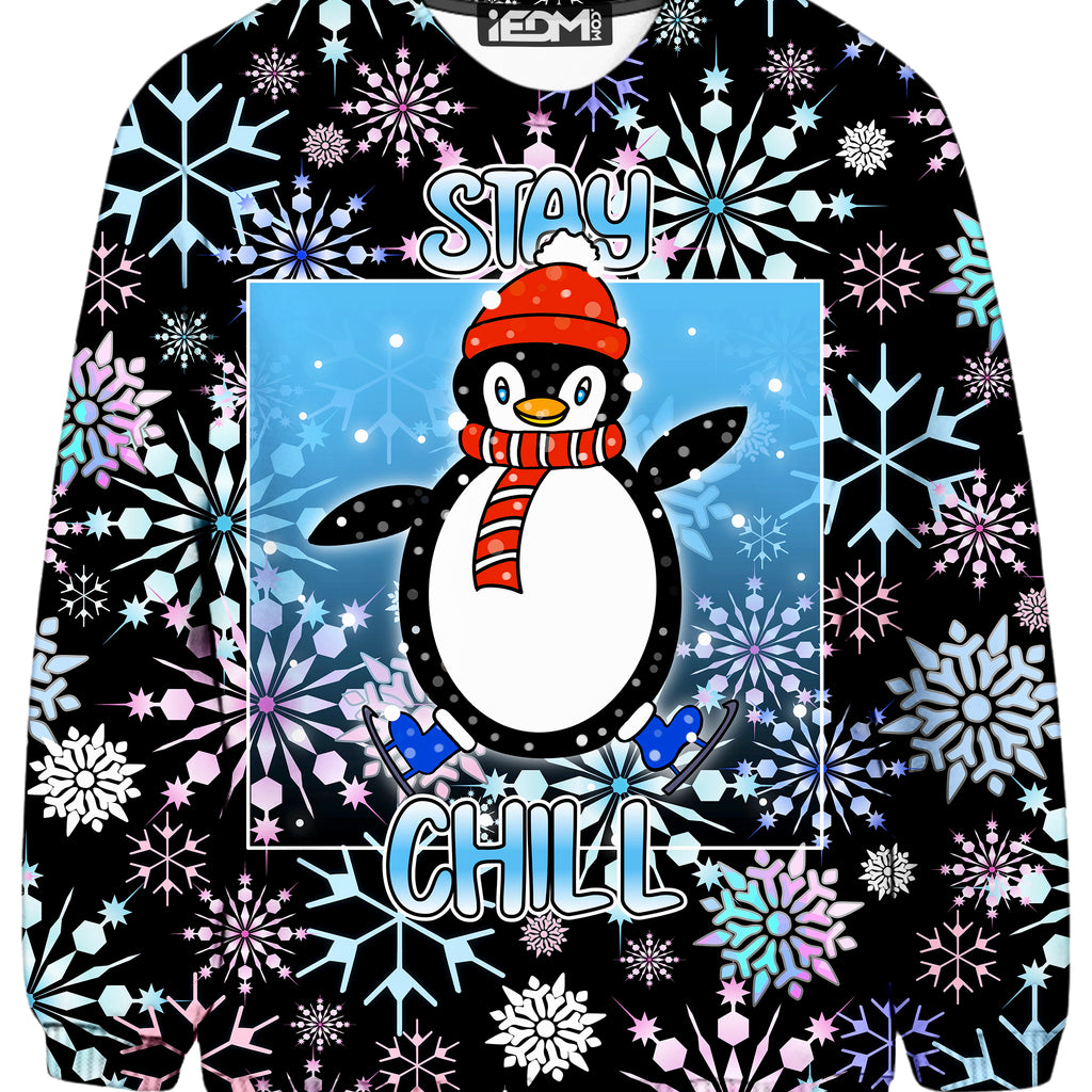 Stay Chill Winter Penguin Sweatshirt, Sartoris Art, | iEDM