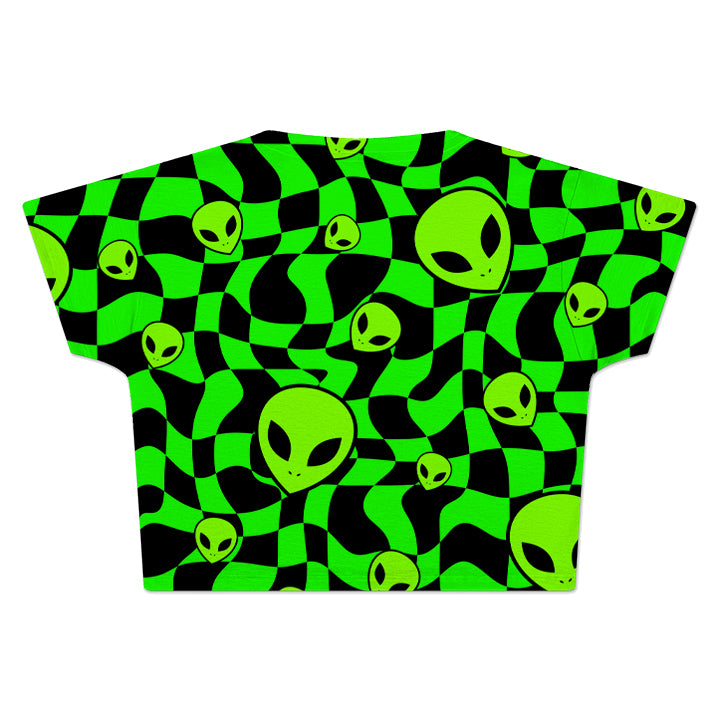 Green Aliens Crop Tee - iEDM