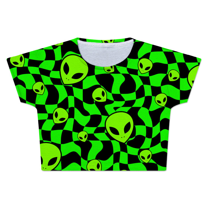 Green Aliens Crop Tee - iEDM