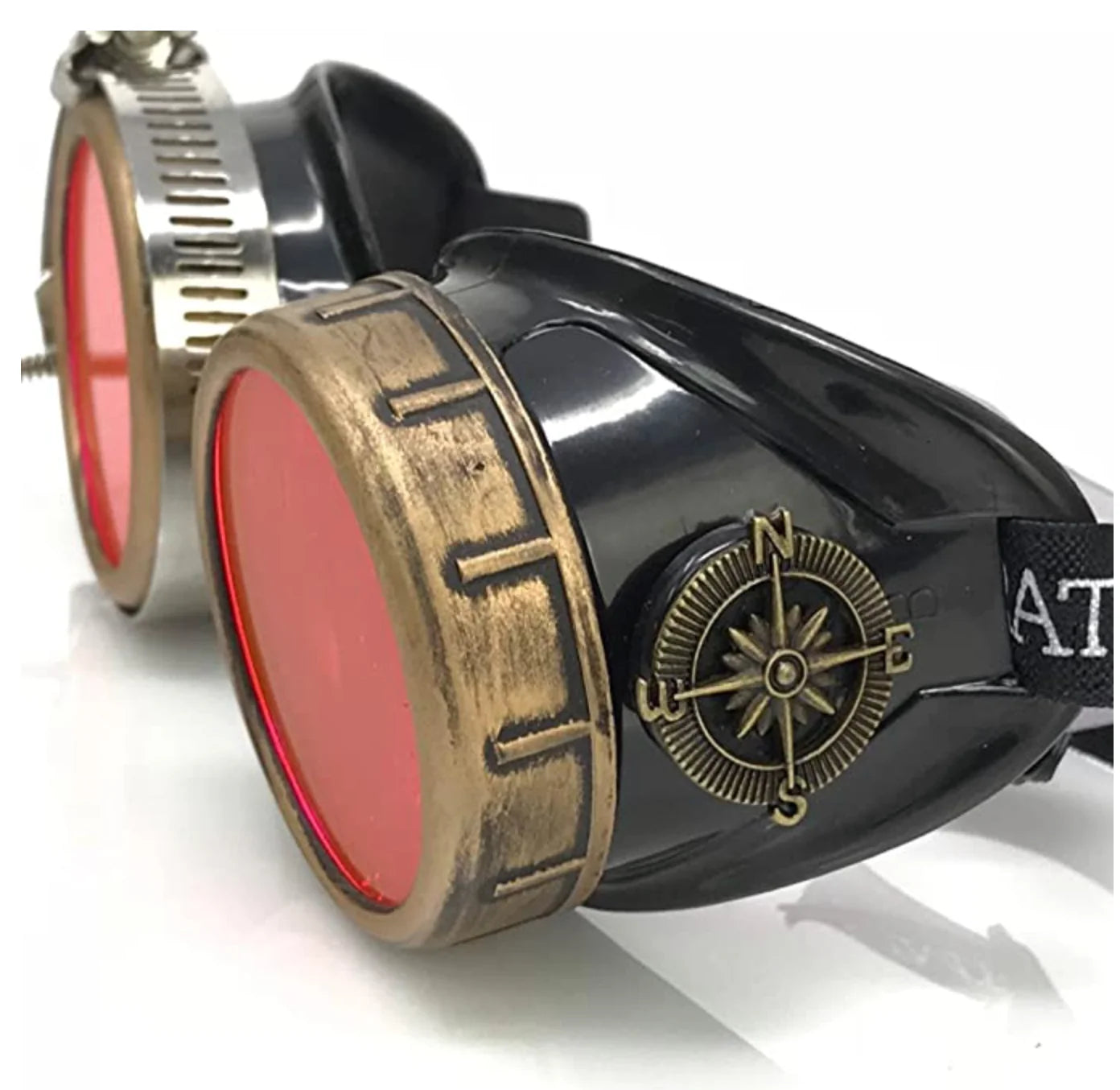 Steampunk Goggles With Magnifying Loupes UV Glow Neon Pink Prism Diffraction Lenses - iEDM
