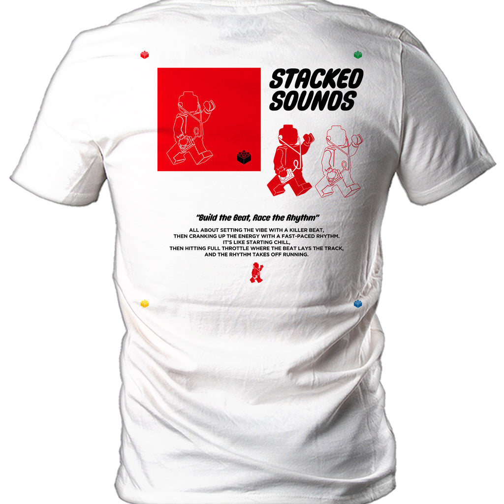 Stacked Sounds White Men's T-Shirt - iEDM