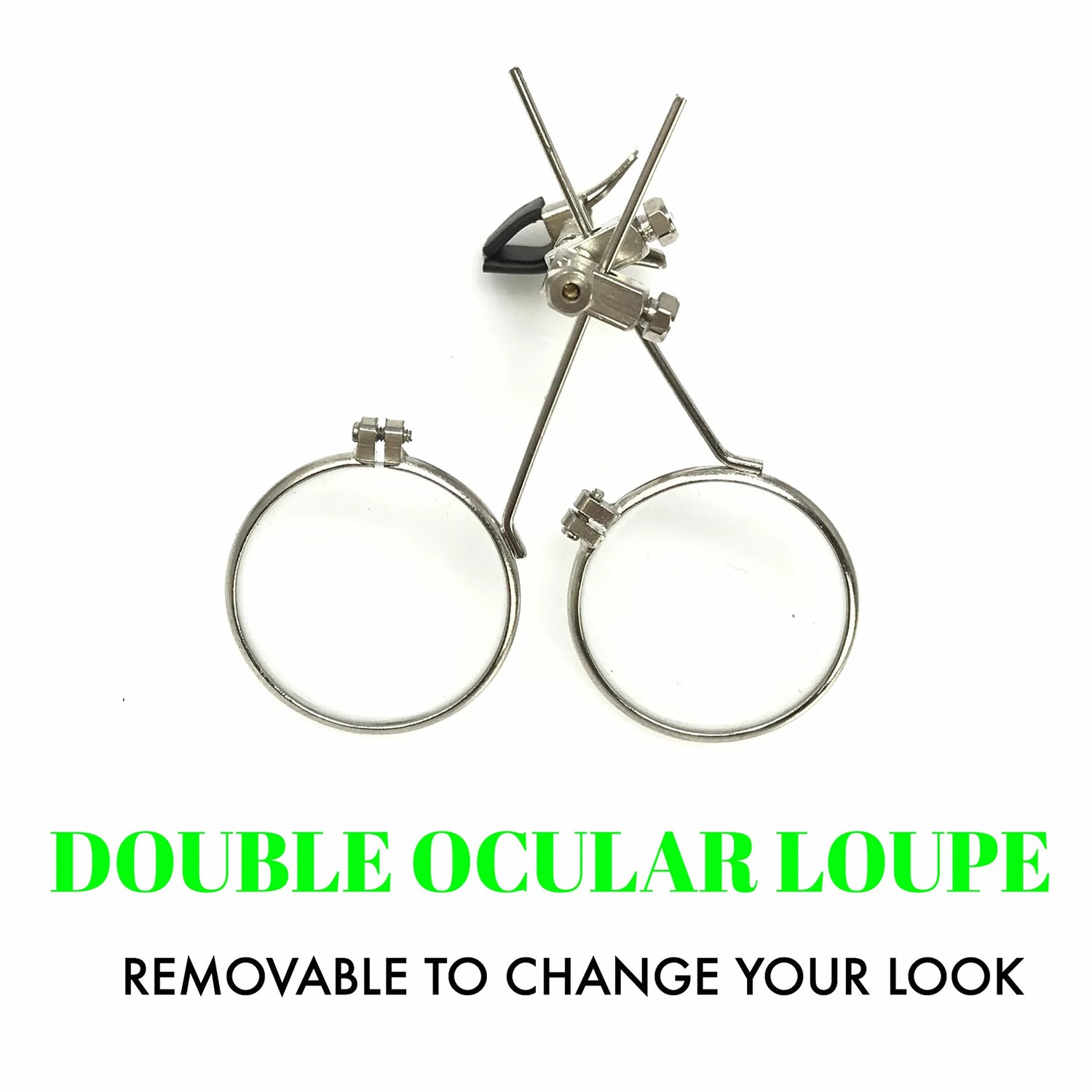 Steampunk Goggles With Magnifying Loupes UV Glow Neon Green Lenses - iEDM