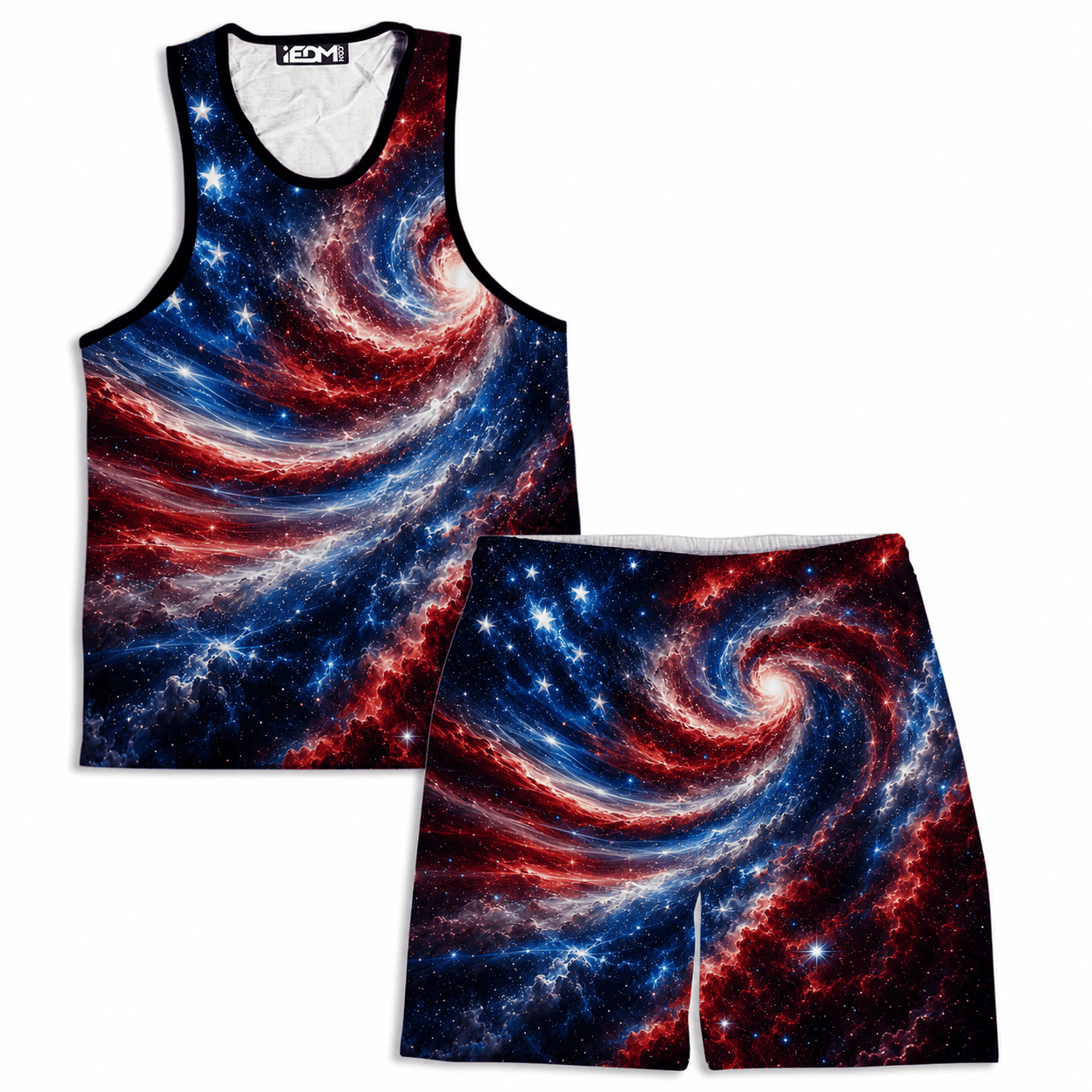Star Spangled Spiral Men's Tank and Shorts Combo