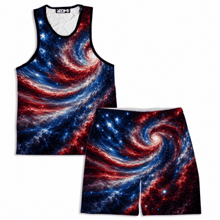 iEDM - Star Spangled Spiral Men's Tank and Shorts Combo