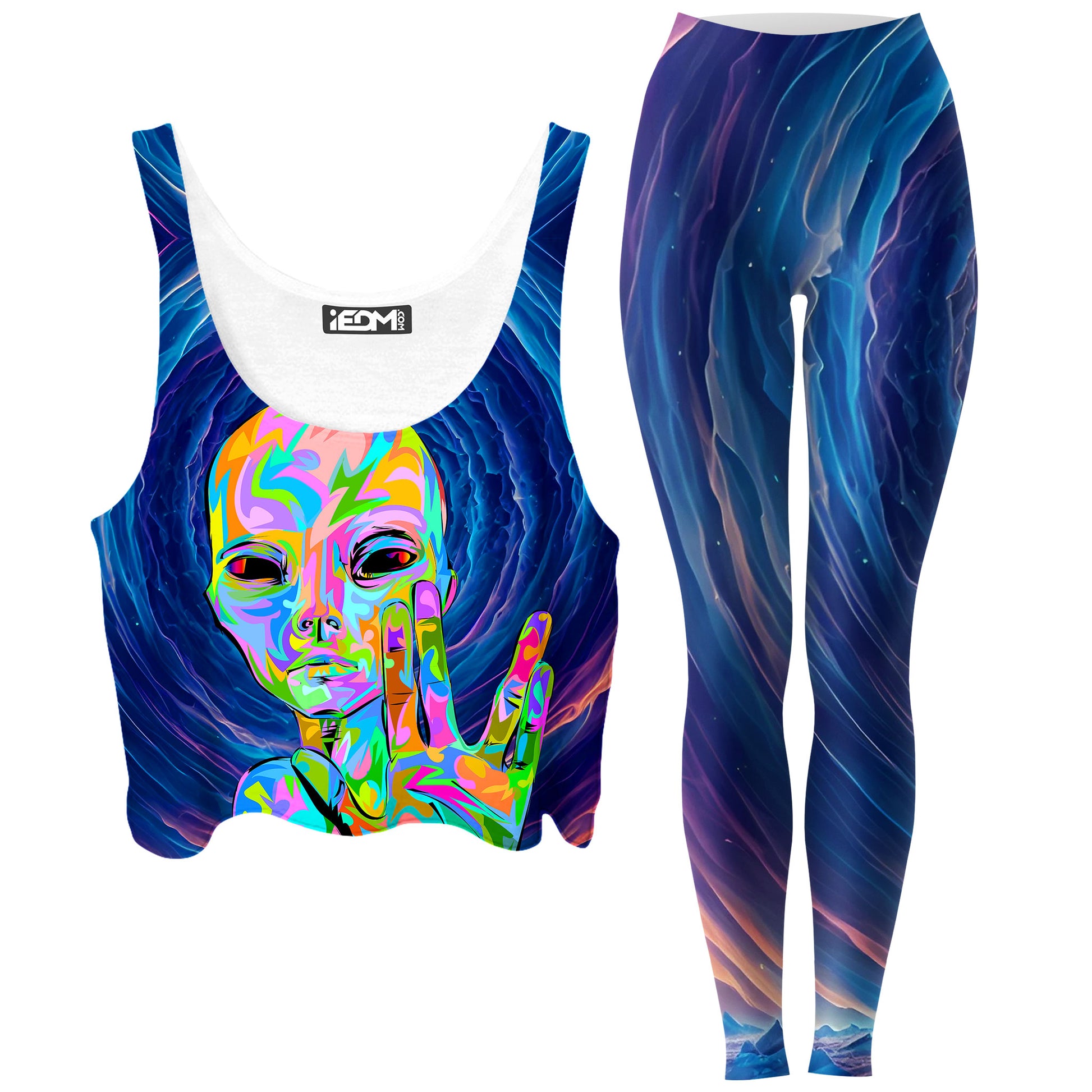 I Come in Peace Crop Top and Leggings Combo, Technodrome, | iEDM