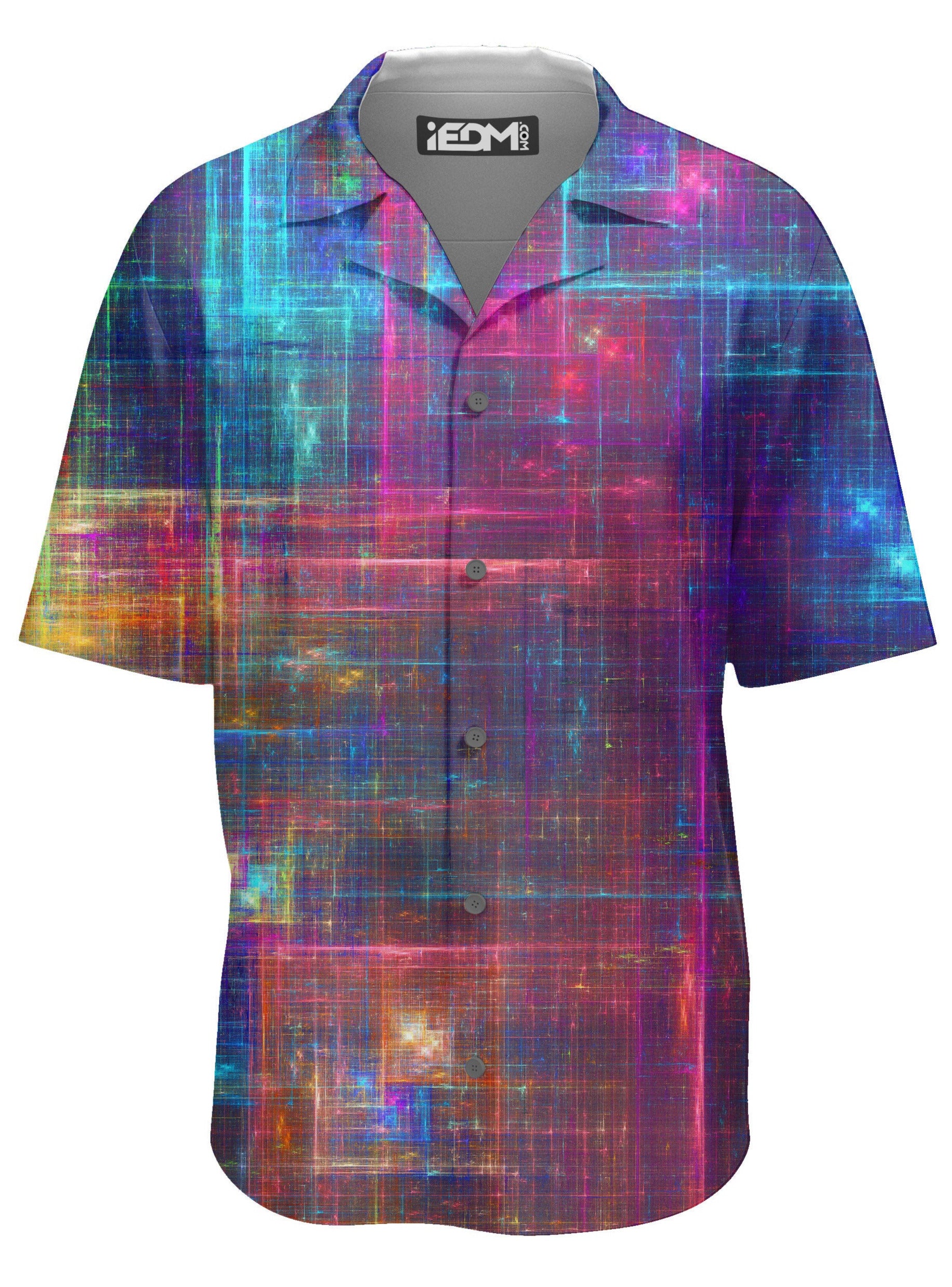 Psychedelic Matrix Rainbow Hawaiian Shirt, Yantrart Design, | iEDM
