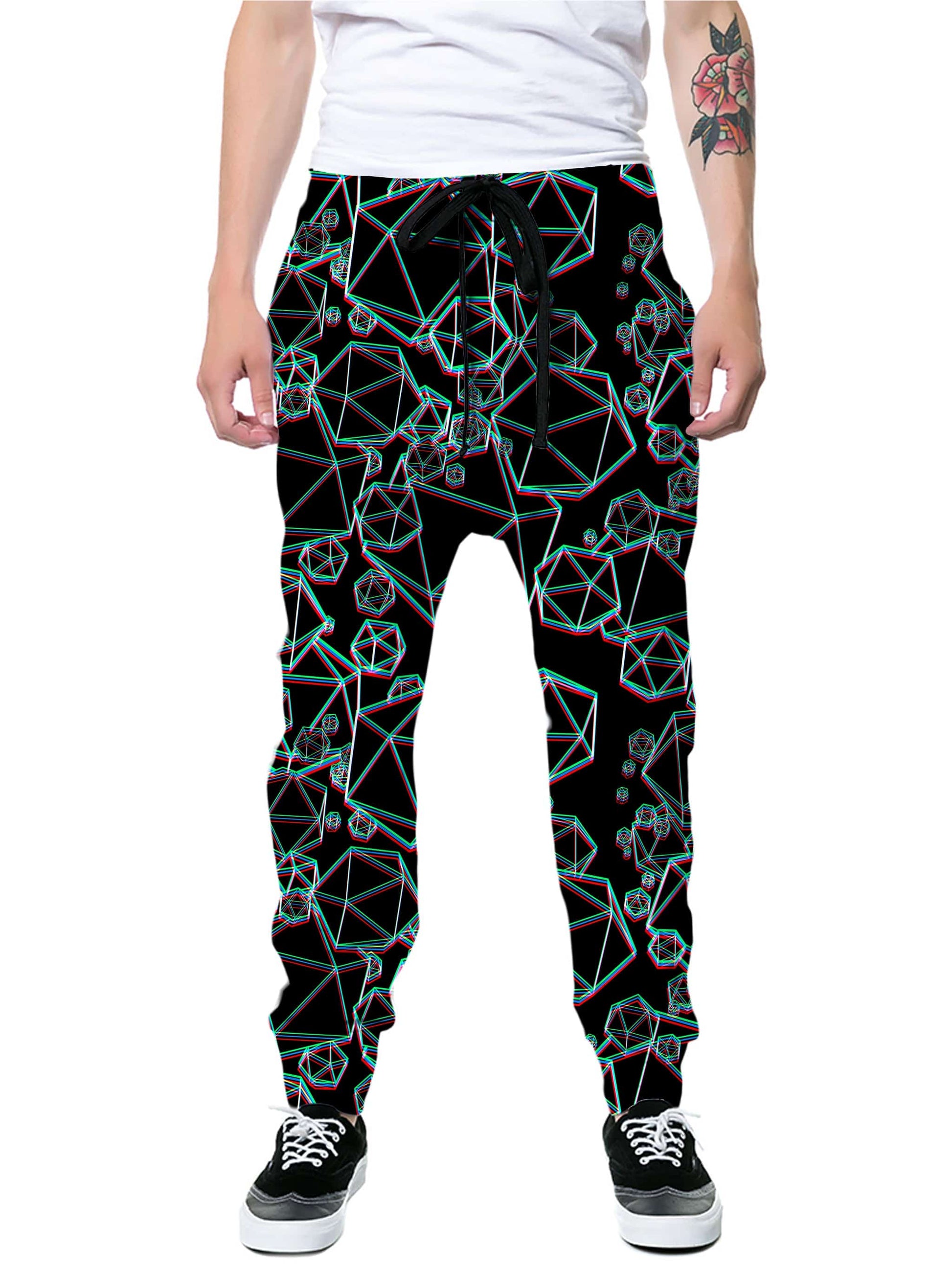 Icosahedron Madness Glitch Joggers, Yantrart Design, | iEDM