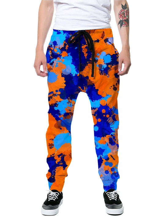 Blue and Orange Paint Splatter 2 Joggers, Big Tex Funkadelic, | iEDM