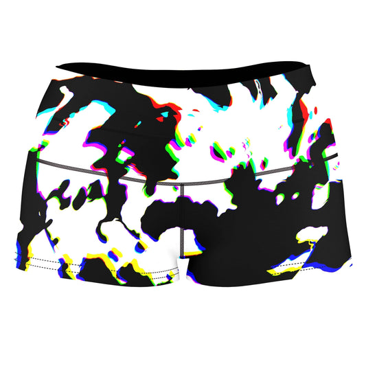 Cow Hide Print Rave Drip High-Waisted Women's Shorts, Big Tex Funkadelic, | iEDM