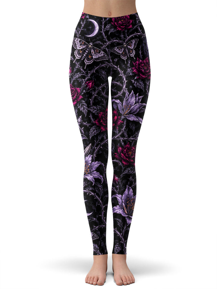 Black Garden Hoodie Dress and Leggings Combo
