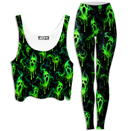 Ghost Drip Crop Top and Leggings Combo