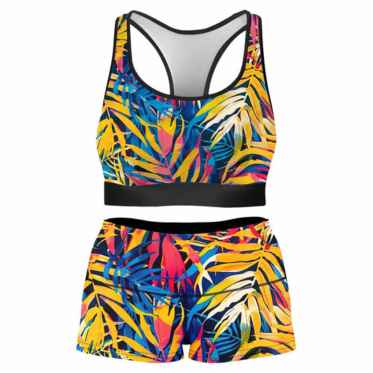 Jungle Folio Rave Bra and High Waist Booty Shorts Combo, iEDM, | iEDM