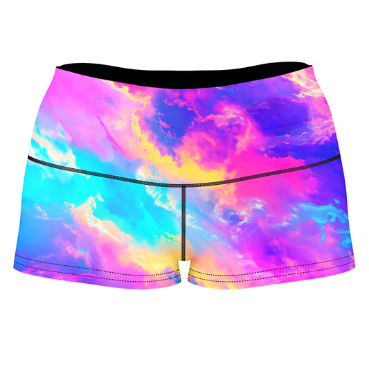 Claudopia High-Waisted Women's Shorts, iEDM, | iEDM