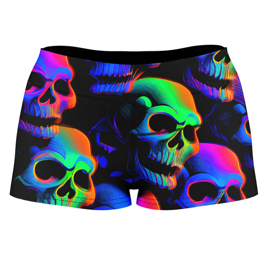 Psychedelic Nightmare High-Waisted Women's Shorts, iEDM, | iEDM