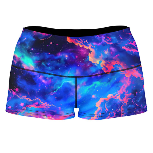 Storybook Sky High-Waisted Women's Shorts, iEDM, | iEDM