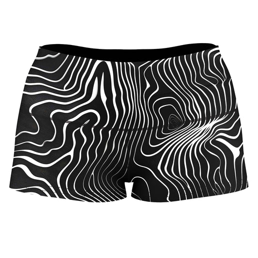 Symbiotic High-Waisted Women's Shorts, iEDM, | iEDM