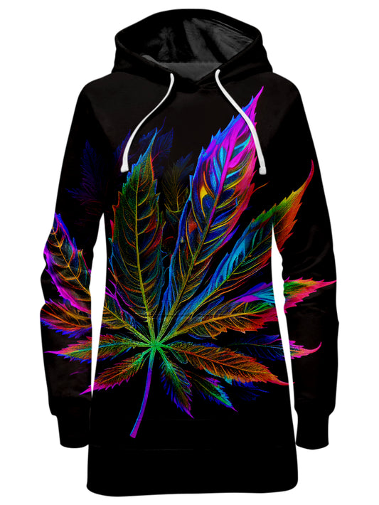 Blacklight Weed Hoodie Dress, iEDM, | iEDM