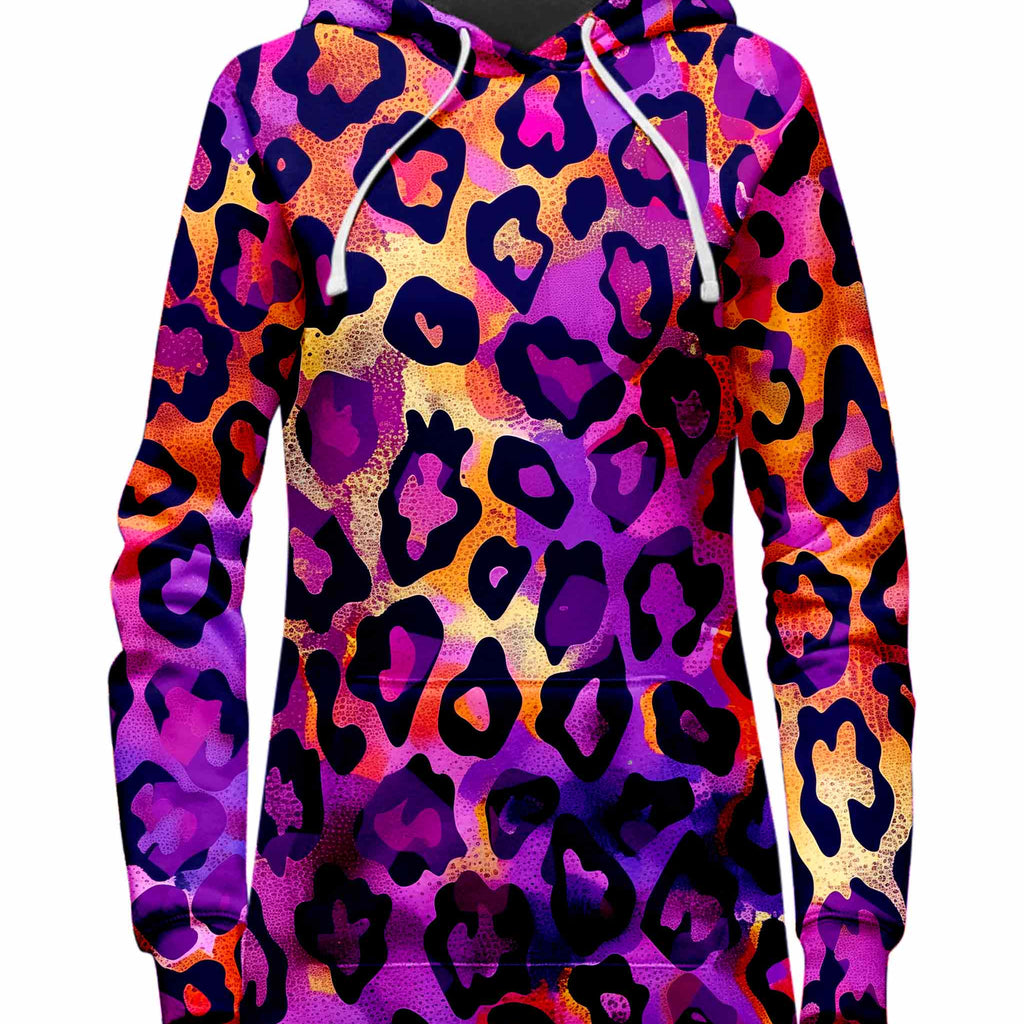 Neon Leopard Hoodie Dress, iEDM, | iEDM