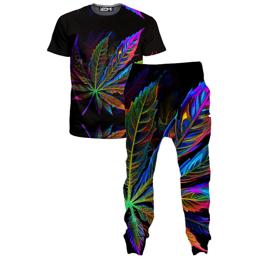 Blacklight Weed T-Shirt and Joggers Combo, iEDM, | iEDM