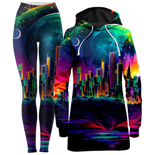 Back to Reality Hoodie Dress and Leggings Combo, iEDM, | iEDM