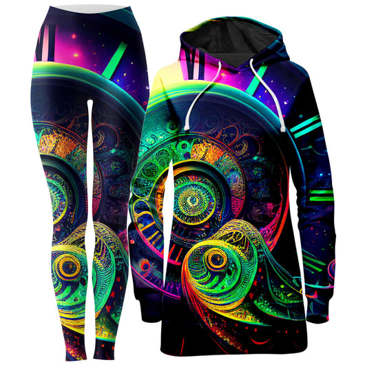 Fleeting Hoodie Dress and Leggings Combo, iEDM, | iEDM