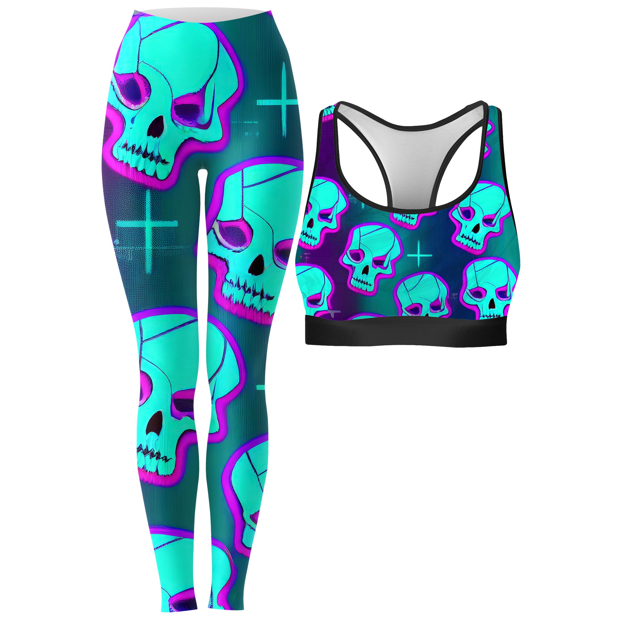 Neon Fright Rave Bra And Leggings Combo Iedm