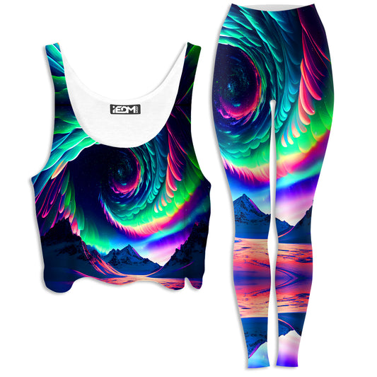 Northern Lights II Crop Top and Leggings Combo, iEDM, | iEDM