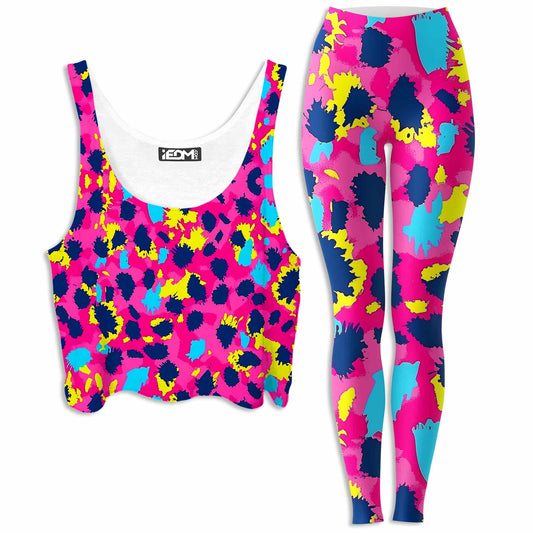 Pink Panther Crop Top and Leggings Combo, iEDM, | iEDM