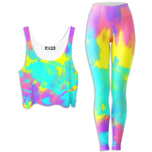 Summer Vibes Crop Top and Leggings Combo, iEDM, | iEDM